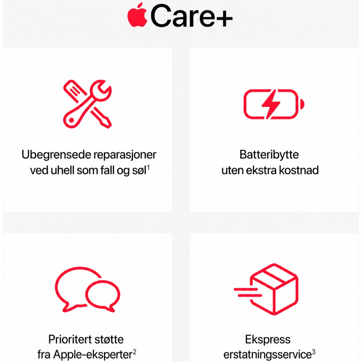 Apple Care+ informasjon