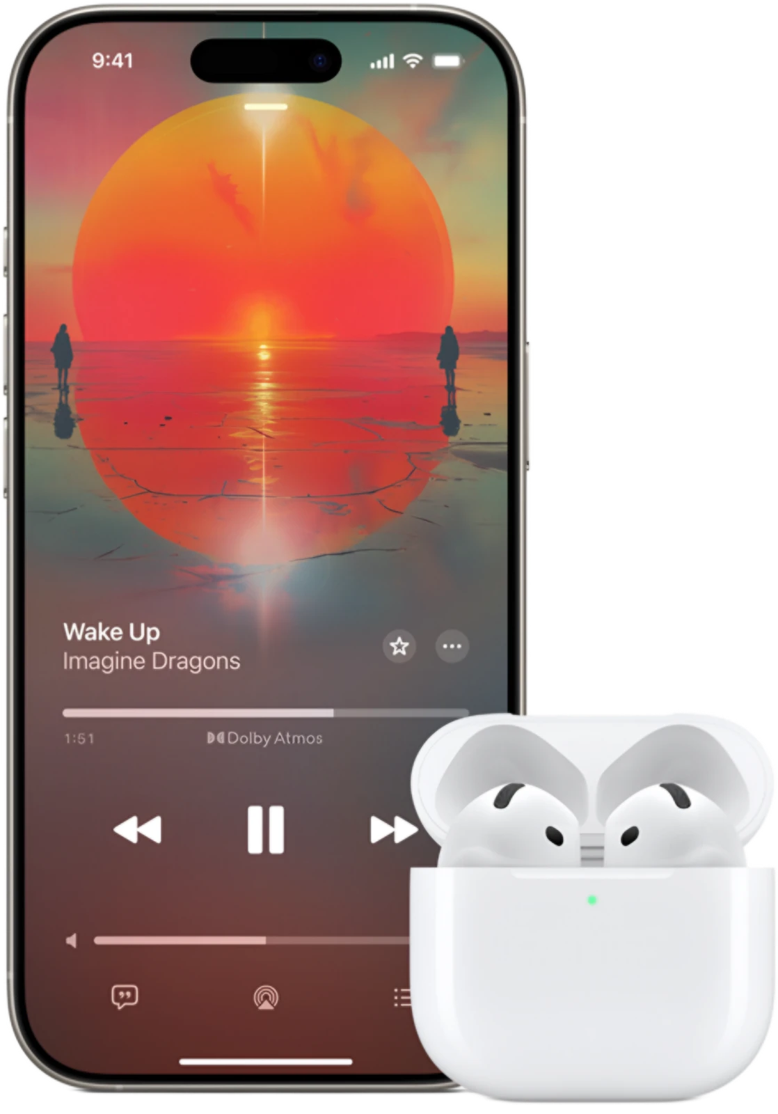 iPhone og AirPods 4